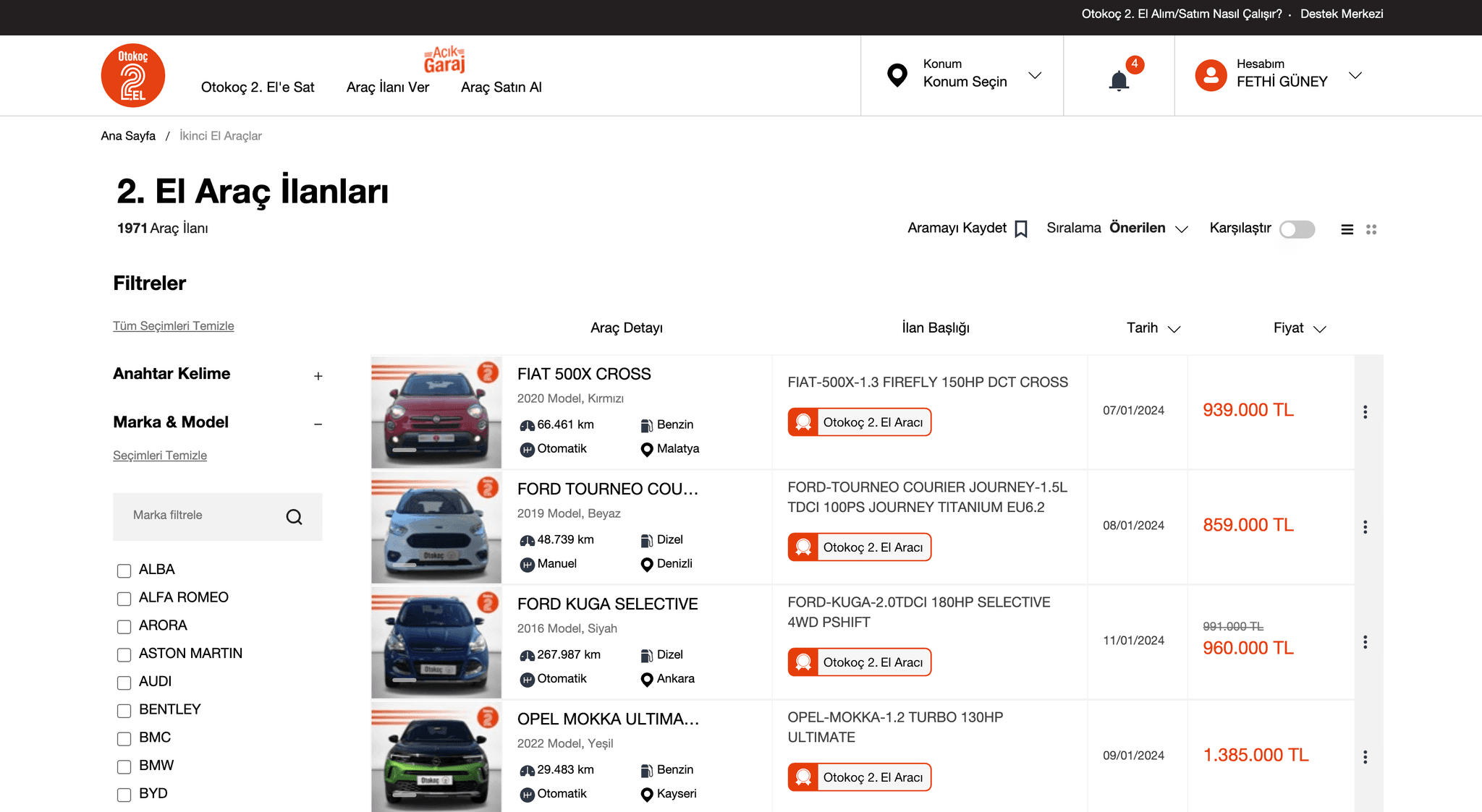 Screenshot of Otokoç 2. El project