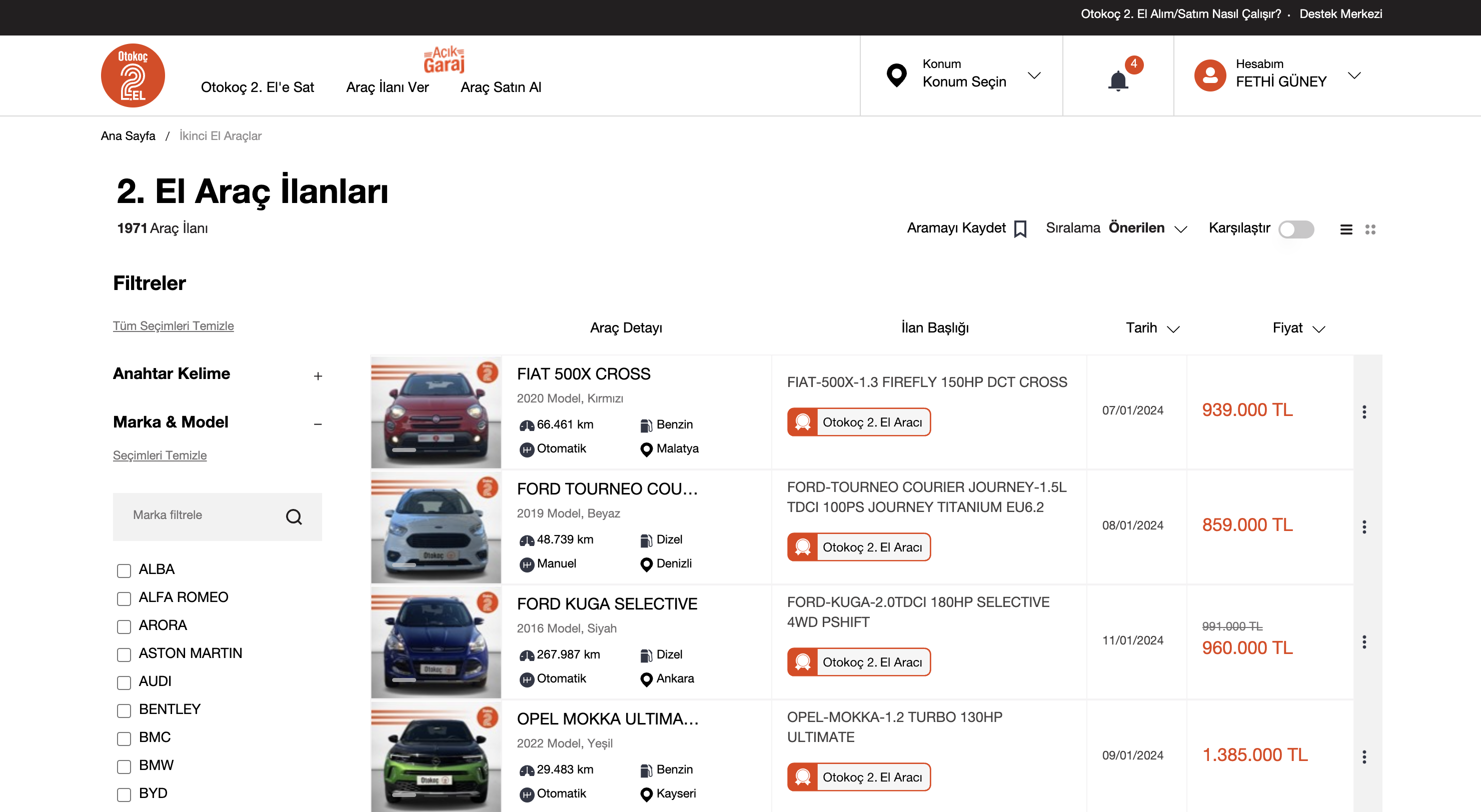 Screenshot of Otokoç 2. El project